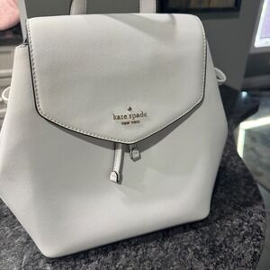 kate spade White Saffiano Leather Backpack